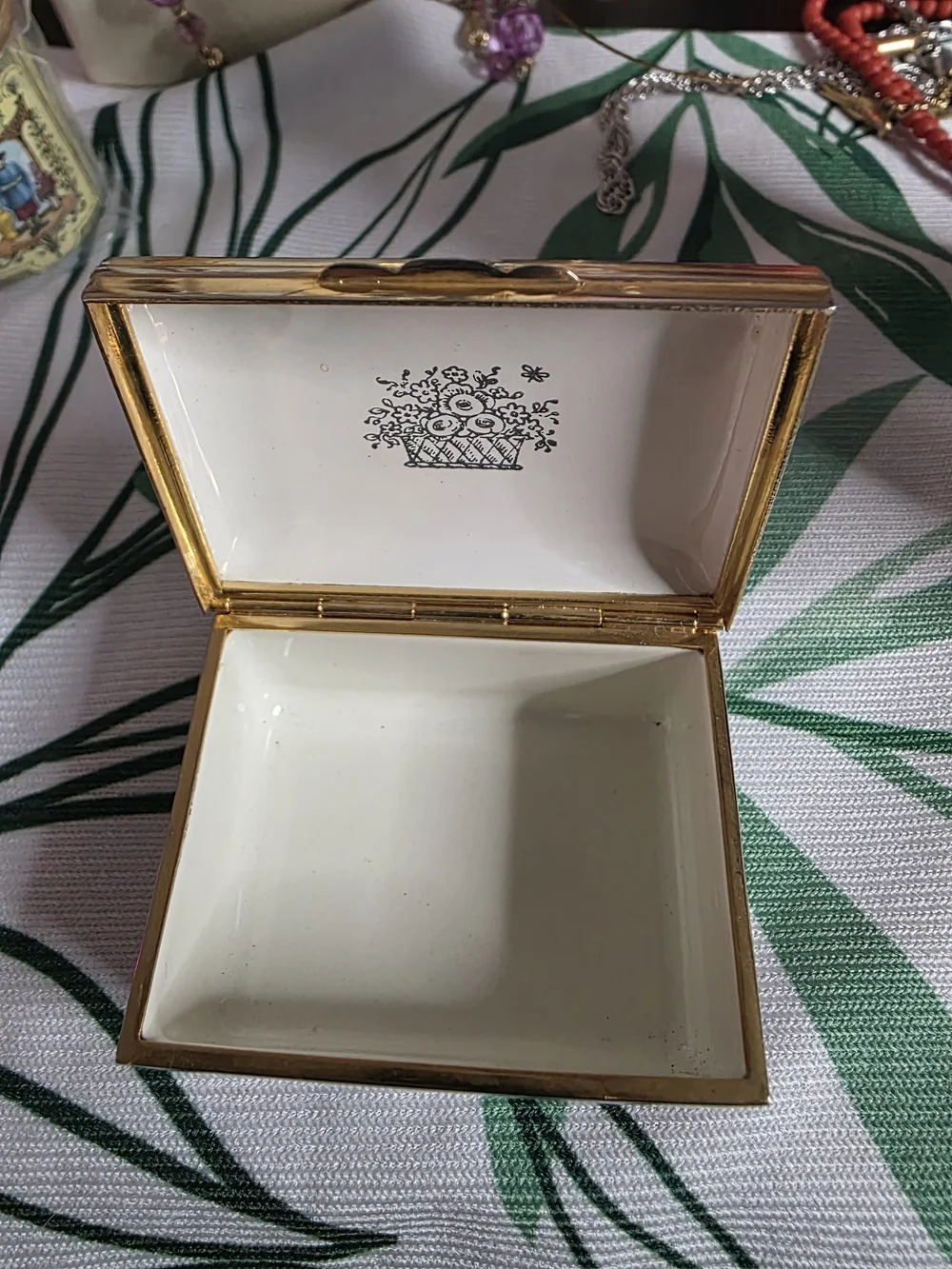 Vintage Halcyon Days Enamels Floral Trinket Box Pink Bilston Battersea England